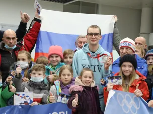 Серебряного призера Олимпиады Сергея Трофимова торжественно встретили в Нижнем Новгороде